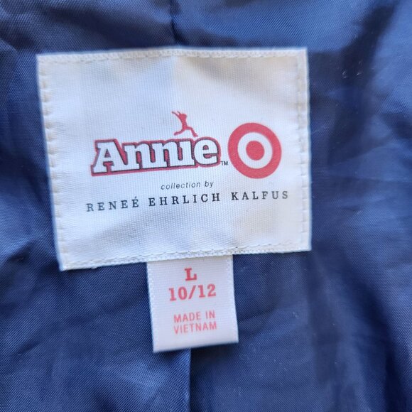 Annie Girls Military Style Navy Blue Velvet Jacket Patches Ribbon Cute Dressy - Picture 5 of 12